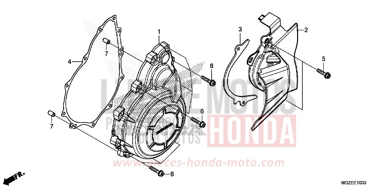 COUVERCLE DE GENERATEUR C.A. for CB500F ABS GRAPHITE BLACK (NHB01) from 2013